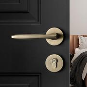 新中式门锁室内卧室家用通用房门锁青古铜磁吸静音分体锁木门锁具