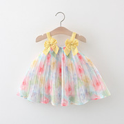女宝宝裙子0-2-3岁4女童夏装，1婴儿春夏季彩虹，裙6个月女童公主裙