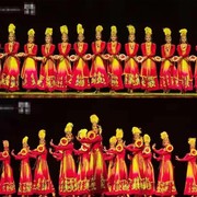 少数民族舞蹈民族大学群舞石榴红了演出舞表演服装新疆舞台服装