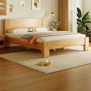 床全实木床1.5米单人床，出租房用1米8双人床主卧大床实木床板床架