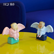 稀奇艺术mini版《天使比比》瞿广慈雕塑，桌面摆件饰艺术