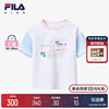 FILA KIDS斐乐童装女小童短袖T恤2024夏季儿童运动宽松上衣潮