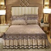 欧式天鹅绒床裙单件保暖蕾丝，床罩床套床上用品三件套四季1.8m纯色