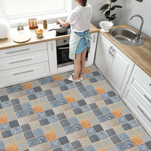 厨房地板贴自粘浴室防水防滑地砖贴纸地面，卫生间耐磨瓷砖贴纸翻新