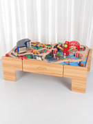 木制电动小火车轨道套装木质益智儿童拼装游戏桌2-8岁男女孩玩具