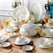 景德镇陶瓷餐具套装，碗盘子家用骨瓷餐具碗碟，饭碗套装碗筷