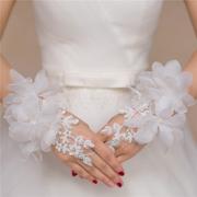 饰品花朵婚纱短款复古拍照婚礼，礼服结婚手套手袖车骨，旗袍手套新娘