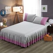 纯棉床罩床裙单件全棉床套纯色双拼防尘罩床垫保护套简约大气床。