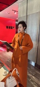 设计师高定款23秋冬韩版苏丽羊绒新中式，长款气质大衣外套女