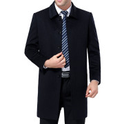 鄂尔多斯市男装纯羊绒大衣，中长款秋冬季中年，高端商务男士毛呢外套