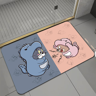 卡通硅藻泥猫和老鼠，地垫进入户卫生间浴室，吸水速干防滑门口地垫