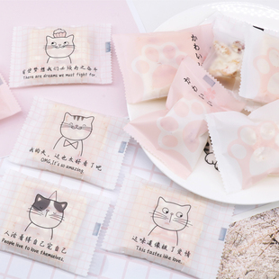 原创设计猫爪饼干包装袋雪花，酥曲奇小零食烘焙包装食品机封袋