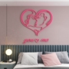 婚房床头卧室装饰房间，浪漫情侣结婚布置电视背景，墙面贴纸画3d立体