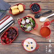 日本进口双耳带盖保鲜盒，塑料便当盒宝宝辅食水果，沙拉碗饭盒野餐盒