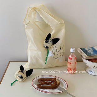 便携购物袋卡通可爱小狗环保袋折叠防水杂物衣物收纳袋超市手提袋