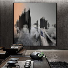 现代轻奢装饰画城市抽象建筑科幻技艺术客厅沙发背景墙酒店壁挂画