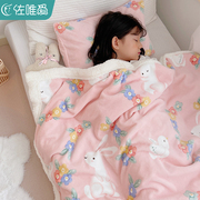 儿童毛毯婴儿小毯子午睡毯宝宝专用盖毯幼儿园午休毯冬季加厚被子