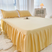 单件床单米床床笠床罩罩款罩纯色1.8裙床垫保护套床裙款四季床裙