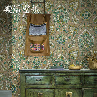 美式复古大花民族风墙纸客厅卧室背景墙壁纸东南亚波西米亚摩洛哥