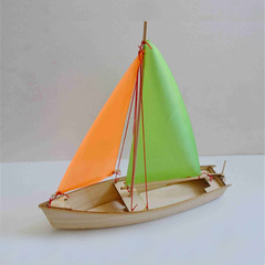 洞庭号自航帆船木质船模diy玩具