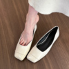 elingstudio软软哒!白色，方头浅口单鞋女春季平底鞋
