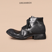 dreambox钧博vibram高档马皮复古重水洗工装马丁靴纯手工个性男靴