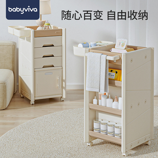 babyviva婴儿收纳柜宝宝用品奶瓶玩具收纳架移动置物架床头储物柜