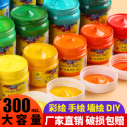 300ml丙烯颜料防水绘画材料diy手绘彩绘墙绘工具专用画衣服改鞋子纺织颜料套装不易掉色白色金色外墙石头涂鸦