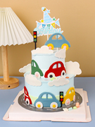 儿童蛋糕装饰卡通小汽车云朵插件 宝宝男孩生日派对烘焙工具模具