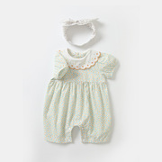 新生儿爬服小雏菊撞色婴儿，连体衣2023夏装，短袖儿童哈衣1512