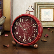 座钟客厅时钟桌面钟表摆台式美式复古创意台钟小型家用闹钟摆件
