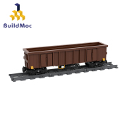 buildmoc铁路周边货运火车车厢，模型带轨道，中国拼插拼装积木玩具