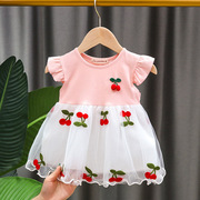 女童连衣裙婴幼儿童洋气，蓬蓬纱裙夏装公主小童宝宝，1周岁礼服裙子