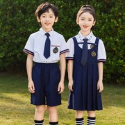 幼儿园园服儿童表演服班服T恤大合唱翻领海军风小朋友短T男女童