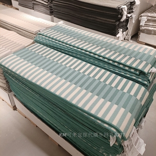 IKEA宜家ELVERK艾维克厨房用垫45x120防滑入户地脚垫门垫条纹绿色
