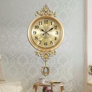 欧式纯铜挂钟客厅家用时尚大气钟表轻奢创意豪华现代简约时钟挂墙