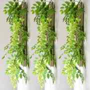 绿叶装饰仿真紫藤花串，2.2米假花藤造景装饰藤蔓，豆花缠绕吊顶藤条