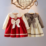 女童洋气秋装套装小裙子学院，风公主连衣裙，秋季婴儿一周岁衣服