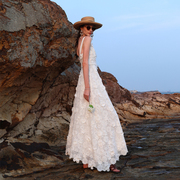 绝美重工沙滩裙女泰国海边吊带仙女长裙，三亚海滩穿搭度假风连衣裙