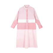 l9210秋个性显白同款女装，原创粉色连衣裙，收腰长款衬衫裙