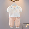 1-4-5岁女童夏装套装宝宝短袖，t恤夏季儿童装，上衣婴儿衣服韩版可爱
