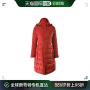 香港直邮EMPORIO ARMANI 女士红色聚酯纤维填充连帽中长款棉服 6Z