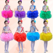 儿童公主裙演出服蓬蓬纱裙，幼儿蛋糕裙，女童连衣裙舞蹈表演服装