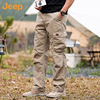 jeep吉普户外工装休闲裤，男2024年夏季薄款多口袋宽松大码直筒长裤