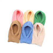 男女童儿童帽子休闲纯色，绒线针织帽围脖，一体2-5岁护耳保暖针织帽