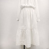 千熙原创设计纯棉高腰百搭a字半身裙白色宽松显瘦气质长裙