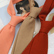 7CM男女蓝色纯色酒红色黄黑色橙针织棉小众日系休闲领带服饰配饰