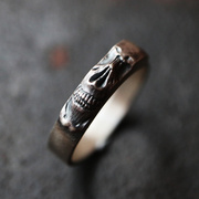 铁头的店adualflow窄版骷髅戒指超凡工艺，纯银人像做旧款指环