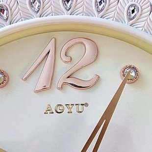 时尚田园挂表欧式静音客厅钟表，创意艺术石英挂钟，铁艺复古镶钻时钟