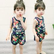 女童夏装2022套装夏天宝宝背心短裤0-1-3岁小女孩夏季两件套2